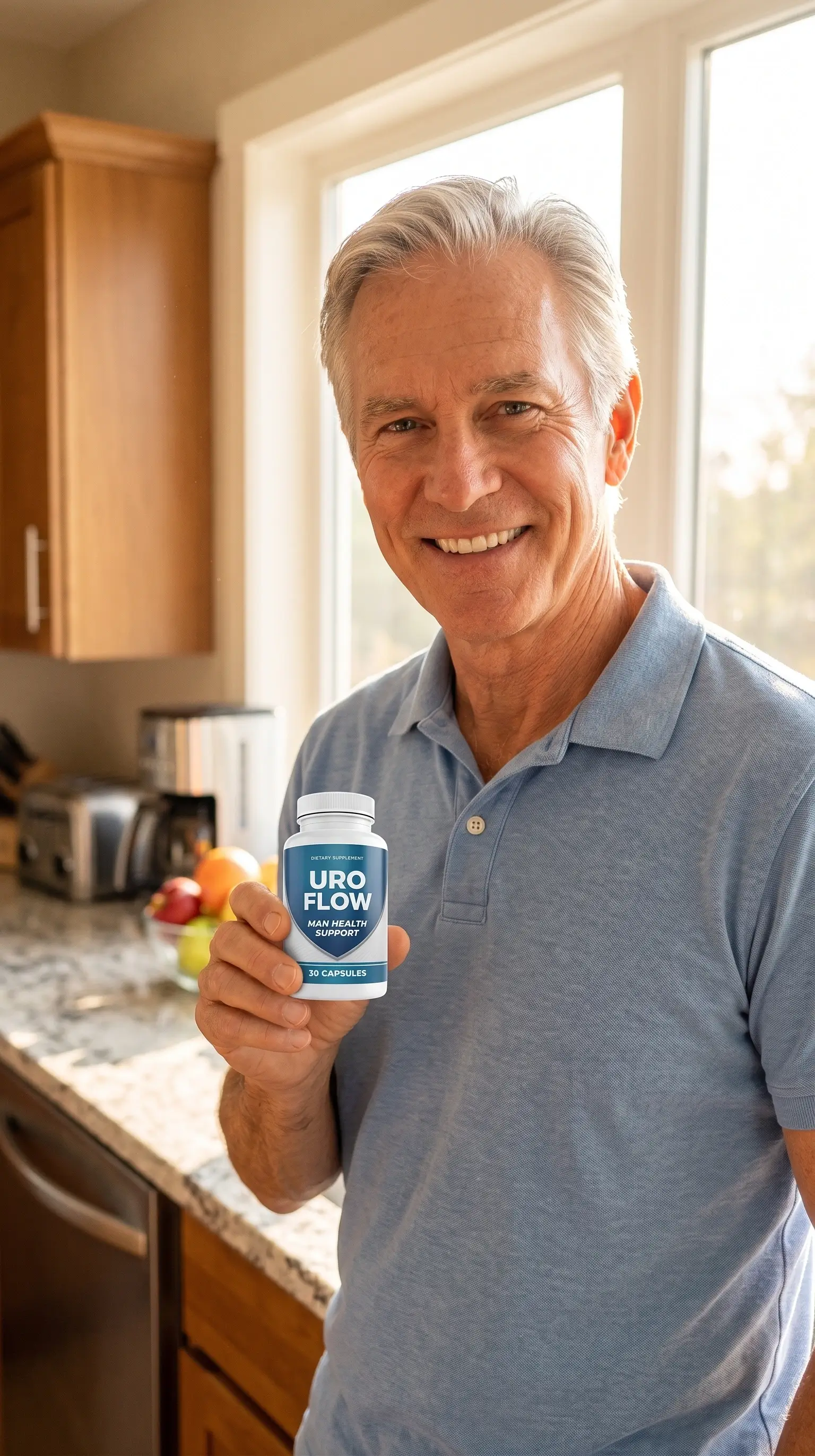 Man in morning routine